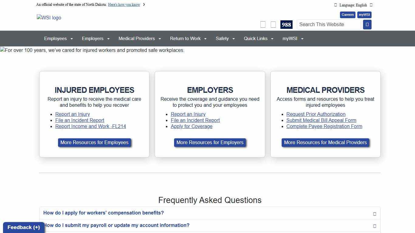 Home North Dakota Workforce Safety & Insurance